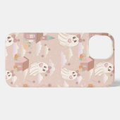 Niedlich Pastell Pink Halloween Ghost iPhone Hülle (Rückseite (Horizontal))