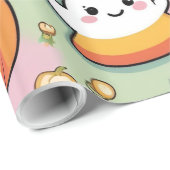 Niedlich Pastell Pink Halloween Ghost & Pumpkin Geschenkpapier (Rolleneckpunkt)