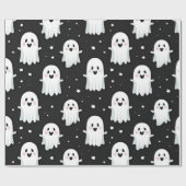 Niedlich Pastell Pink Halloween Ghost & Pumpkin Geschenkpapier (Flach)