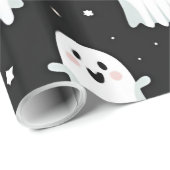Niedlich Pastell Pink Halloween Ghost & Pumpkin Geschenkpapier (Rolleneckpunkt)