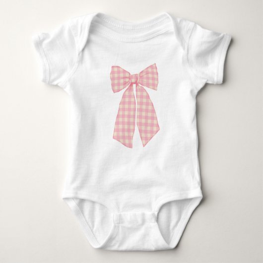 Niedlich Pastell Pink Ribbon Bow Baby Strampler (Vorderseite)