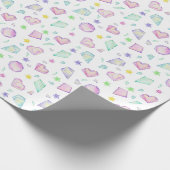Niedlich Pastell Scattered Diamonds Geschenkpapier (Ecke)