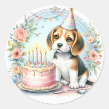 Niedlich Pastell Welpe Beagle - Geburtstag