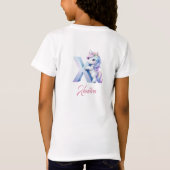 Niedlich Pastellblau Rosa Unicorat Letter X Monogr T-Shirt (Rückseite)