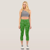 Niedlich Patricks Day Green Irish Lucky Clover Pat Capri Leggings (Vorderseite)