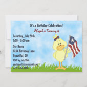 Niedlich Patriotic Bird Picnic Geburtstag Einladun Einladung (Rückseite)
