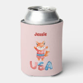 Niedlich Patriotic Fox Personalisiert Dosenkühler (Kanne Vorderseite)