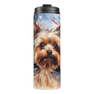 Niedlich Patriotic Yorkie Dog Thermosbecher