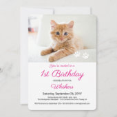 Niedlich Paw druckt benutzerdefinierte Begleiter G Einladung (Vorderseite)