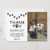 Niedlich Paw Prints Black Birthday Danke Foto Karte (Vorderseite)