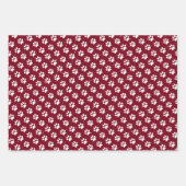 Niedlich Paw Prints Red Christmas Geschenkpapier Set (Vorderseite 3)