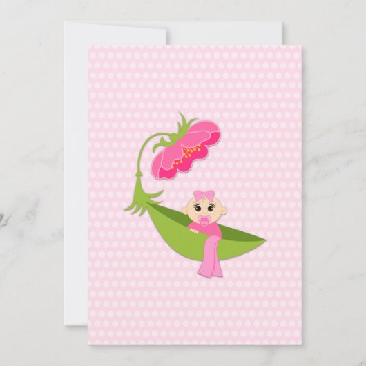 Niedlich Pea Pod Brown Eyes Babydusche Einladung (Rückseite)