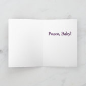 Niedlich Peace Baby Hippie / Hippy Baby Dusche Karte (Innenseite)