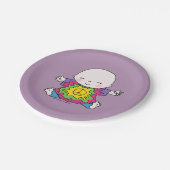 Niedlich Peace Baby Hippie / Hippy-Gefärbte Krawat Pappteller (Schrägansicht)