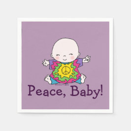 Niedlich Peace Baby Hippie / Hippy-Gefärbte Krawat Serviette