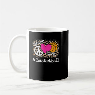 Niedlich Peace Liebe Basketball Leopard Druckfraue Kaffeetasse