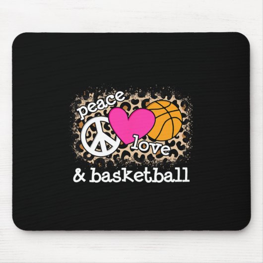 Niedlich Peace Liebe Basketball Leopard Druckfraue Mousepad (Vorne)