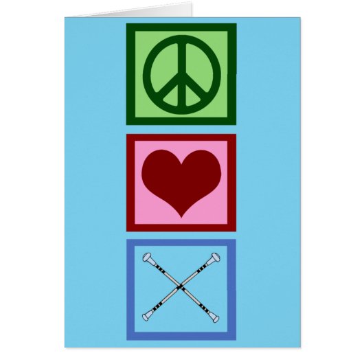 Niedlich Peace Liebe Baton Twirling Blue Card (Vorne)