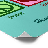 Niedlich Peace Liebe Chor Custom Aquamarin Poster (Ecke)