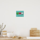 Niedlich Peace Liebe Chor Custom Aquamarin Poster (Küche)