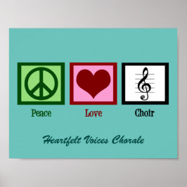 Niedlich Peace Liebe Chor Custom Aquamarin Poster