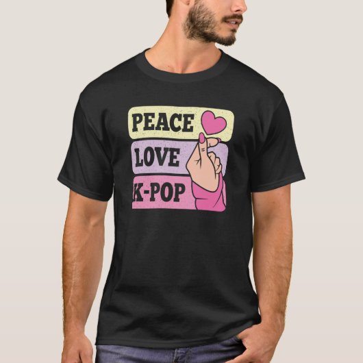 Niedlich Peace Liebe K Pop Music Koreanisch Pastel T-Shirt (Vorderseite)