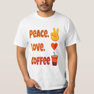 Niedlich Peace Liebe Kaffee Spaß Neuheit Premium T-Shirt