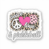 Niedlich Peace Liebe Pickleball Player Funny Pickl Aufkleber (Vorderseite)