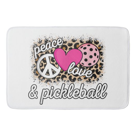Niedlich Peace Liebe Pickleball Player Funny Pickl Badematte (Vorderseite)