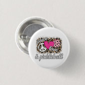 Niedlich Peace Liebe Pickleball Player Funny Pickl Button (Vorne & Hinten)