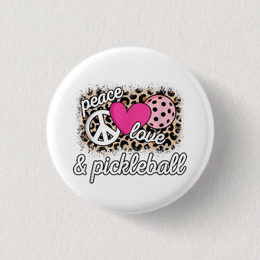Niedlich Peace Liebe Pickleball Player Funny Pickl Button (Vorderseite)