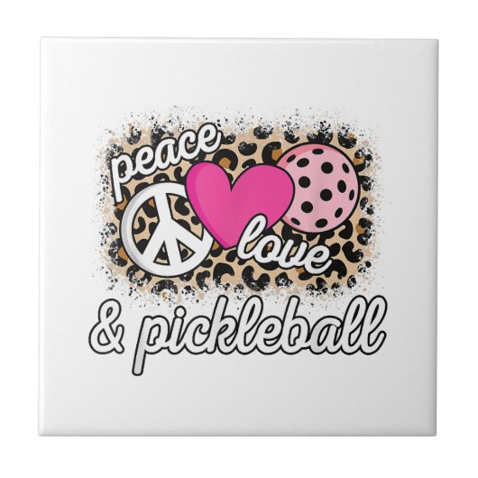 Niedlich Peace Liebe Pickleball Player Funny Pickl Fliese (Vorderseite)