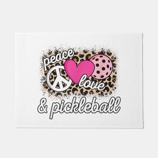 Niedlich Peace Liebe Pickleball Player Funny Pickl Fußmatte (Vorderseite)