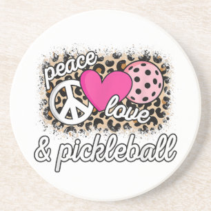 Niedlich Peace Liebe Pickleball Player Funny Pickl Getränkeuntersetzer