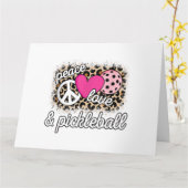 Niedlich Peace Liebe Pickleball Player Funny Pickl Karte (Gelbe Blume)