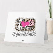 Niedlich Peace Liebe Pickleball Player Funny Pickl Karte (Rückseite)