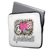 Niedlich Peace Liebe Pickleball Player Funny Pickl Laptopschutzhülle (Vorderseite Links)