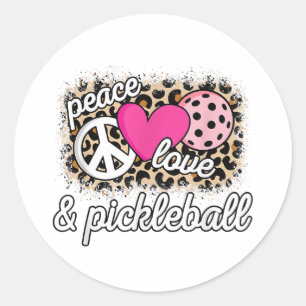 Niedlich Peace Liebe Pickleball Player Funny Pickl Runder Aufkleber