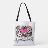 Niedlich Peace Liebe Pickleball Player Funny Pickl Tasche (Rückseite)