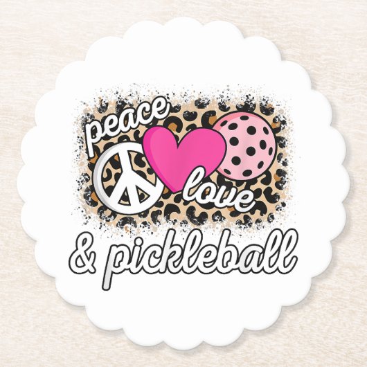 Niedlich Peace Liebe Pickleball Player Funny Pickl Untersetzer (Vorderseite)
