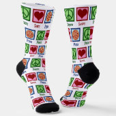 Niedlich Peace Liebe Pizza Socken (Gewinkelt)