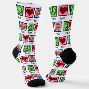 Niedlich Peace Liebe Pizza Socken