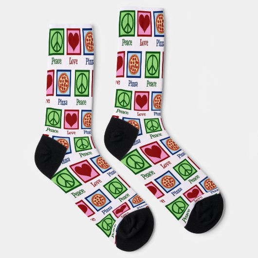 Niedlich Peace Liebe Pizza Socken (Rechts)