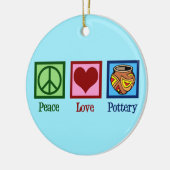 Niedlich Peace Liebe Potterie Keramik Ornament (Links)