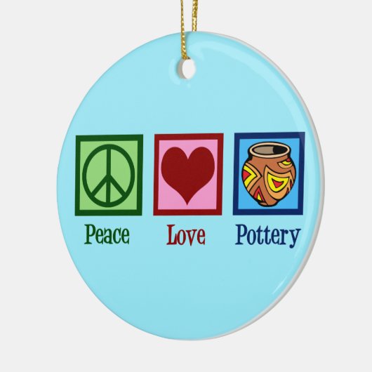 Niedlich Peace Liebe Potterie Keramik Ornament (Links)