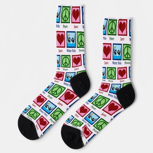 Niedlich Peace Liebe Water Polo Player Socken (Linkes Detail)