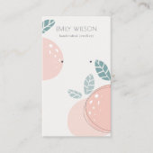 Niedlich Peach Abstrakt Frucht Fettgewebte Ohrenan Visitenkarte (Vorderseite)