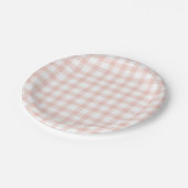 Niedlich Peach Gingham Pappteller (Schrägansicht)