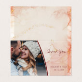 Niedlich Peach Gold Marmor Foto Hochzeit Vielen Da (Außenseite Aufgefaltet)