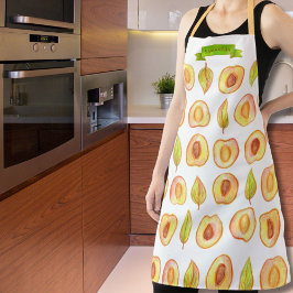 Niedlich Peach Halbiert Grüne Blätter Design Indiv Schürze